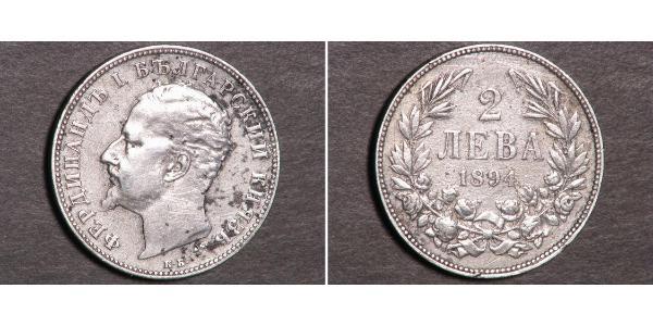 2 Lev 保加利亚 銀 Ferdinand I of Bulgaria (1861 -1948)