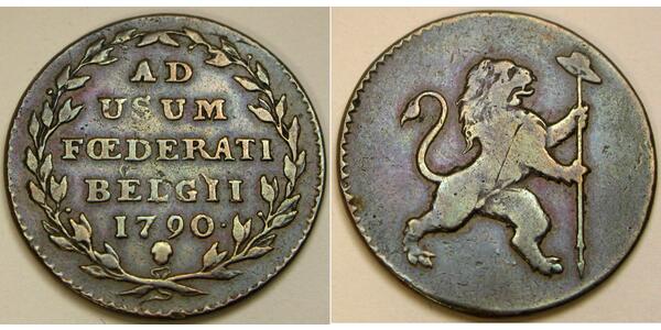 2 Liard Bélgica Cobre 