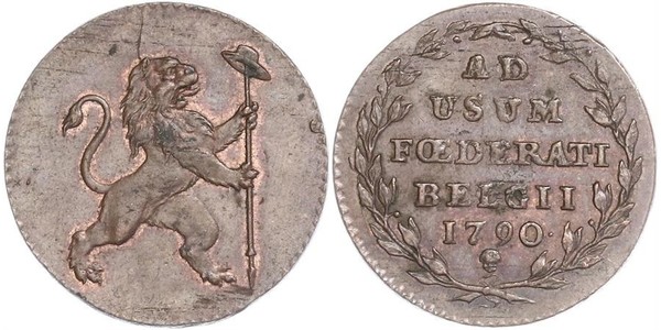 2 Liard Bélgica Cobre 