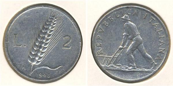 2 Lira Italia Alluminio 