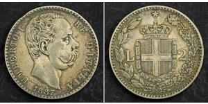 2 Lira Italie Argent Umberto I (1844-1900)