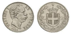 2 Lira Italie Argent Umberto I (1844-1900)