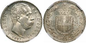 2 Lira Italie Argent Umberto I (1844-1900)