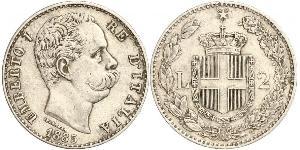 2 Lira Italie Argent Umberto I (1844-1900)