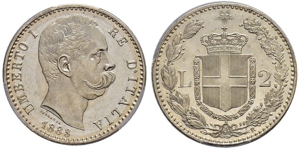 2 Lira Italie Argent Umberto I (1844-1900)