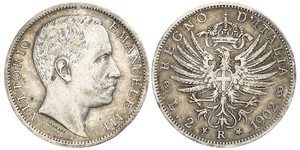 2 Lira Kingdom of Italy (1861-1946) Argent Vittorio Emanuele III (1869 - 1947)