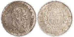 2 Lira Kingdom of Italy (1861-1946) Argento Victor Emmanuel II of Italy (1820 - 1878)