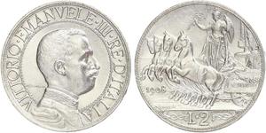 2 Lira Kingdom of Italy (1861-1946) Argento Vittorio Emanuele III (1869 - 1947)