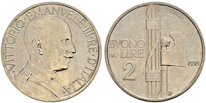 2 Lira Kingdom of Italy (1861-1946) Nichel Vittorio Emanuele III d