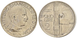 2 Lira Kingdom of Italy (1861-1946) Nichel Vittorio Emanuele III d