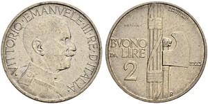 2 Lira Kingdom of Italy (1861-1946) Nickel Victor-Emmanuel III d