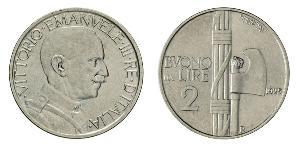 2 Lira Kingdom of Italy (1861-1946) Níquel Víctor Manuel III de Italia (1869 - 1947)