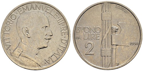 2 Lira Kingdom of Italy (1861-1946) Níquel Víctor Manuel III de Italia (1869 - 1947)