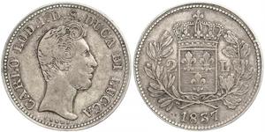 2 Lira Kingdom of Italy (1861-1946) Plata Carlos II de Parma