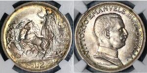 2 Lira Kingdom of Italy (1861-1946) Silber Vittorio Emanuele III (1869 - 1947)