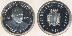 2 Lira Malta Silber 