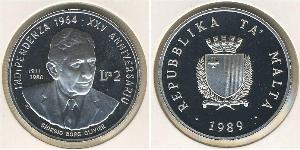 2 Lira Malta Silber 