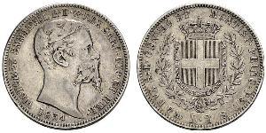 2 Lira Kingdom of Italy (1861-1946) Silver Victor Emmanuel II of Italy (1820 - 1878)