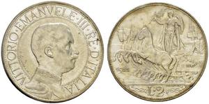 2 Lira Kingdom of Italy (1861-1946) Silver Vittorio Emanuele III (1869 - 1947)
