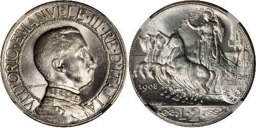 2 Lira Kingdom of Italy (1861-1946) Silver Vittorio Emanuele III (1869 - 1947)