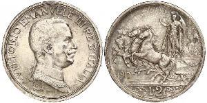 2 Lira Kingdom of Italy (1861-1946)  Victor Emmanuel III of Italy (1869 - 1947)