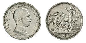 2 Lira Kingdom of Italy (1861-1946)  Victor Emmanuel III of Italy (1869 - 1947)