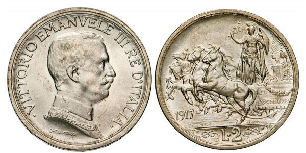 2 Lira 意大利王國 (1861-1946)  维托里奥·埃马努埃莱三世 (1869 - 1947)