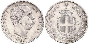 2 Lira 意大利 銀 Umberto I (1844-1900)