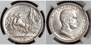 2 Lira 意大利王國 (1861-1946) 銀 Vittorio Emanuele III (1869 - 1947)