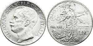 2 Lira 意大利王國 (1861-1946) 銀/Platinum 维托里奥·埃马努埃莱三世 (1869 - 1947)