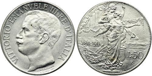 2 Lira 意大利王國 (1861-1946) 銀/Platinum 维托里奥·埃马努埃莱三世 (1869 - 1947)