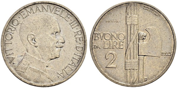 2 Lira 意大利王國 (1861-1946) 镍 维托里奥·埃马努埃莱三世 (1869 - 1947)