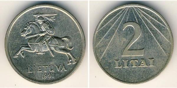 2 Litas Lituania (1991 - ) Níquel/Cobre 