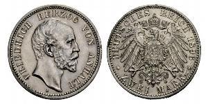 2 Mark Anhalt-Dessau (1603 -1863) Argent Frederick I, Duke of Anhalt (1831-1904)