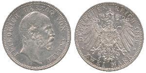 2 Mark Anhalt-Dessau (1603 -1863) Argent Frederick I, Duke of Anhalt (1831-1904)