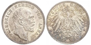 2 Mark Anhalt-Dessau (1603 -1863) Argent Frederick I, Duke of Anhalt (1831-1904)