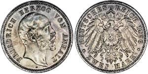 2 Mark Anhalt-Dessau (1603 -1863) Argent Frederick I, Duke of Anhalt (1831-1904)