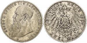 2 Mark Duché de Saxe-Meiningen (1680 - 1918) Argent Georges II de Saxe-Meiningen-Hildburghausen