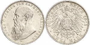 2 Mark Duché de Saxe-Meiningen (1680 - 1918) Argent Georges II de Saxe-Meiningen-Hildburghausen