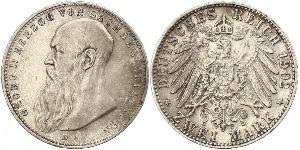 2 Mark Duché de Saxe-Meiningen (1680 - 1918) Argent Georges II de Saxe-Meiningen-Hildburghausen