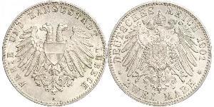 2 Mark Free City of Lübeck Argent 