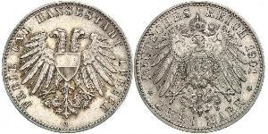 2 Mark Free City of Lübeck Argent 