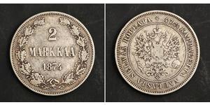 2 Mark Grand-duché de Finlande (1809 - 1917) Argent Alexandre III (1845 -1894)