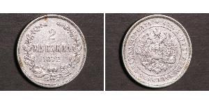 2 Mark Grand-duché de Finlande (1809 - 1917) Argent Alexandre III (1845 -1894)