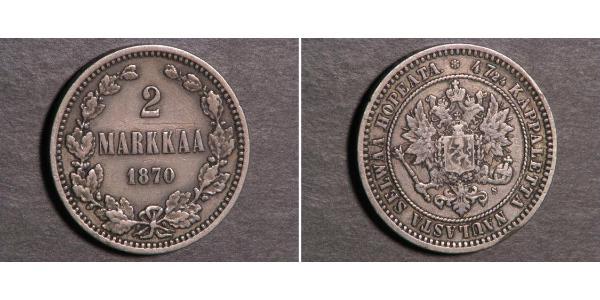 2 Mark Grand-duché de Finlande (1809 - 1917) Argent Alexandre III (1845 -1894)