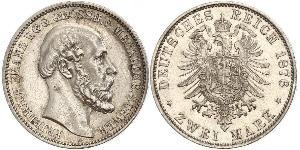 2 Mark Grand-duché de Mecklembourg-Schwerin (1352-1918) Argent Frédéric-François II de Mecklembourg-Schwerin