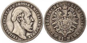 2 Mark Grand-duché de Mecklembourg-Schwerin (1352-1918) Argent Frédéric-François II de Mecklembourg-Schwerin
