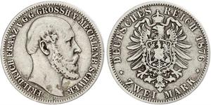 2 Mark Grand-duché de Mecklembourg-Schwerin (1352-1918) Argent Frédéric-François II de Mecklembourg-Schwerin