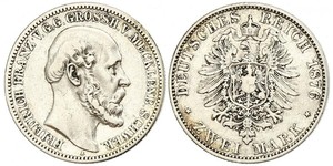 2 Mark Grand-duché de Mecklembourg-Schwerin (1352-1918) Argent Frédéric-François II de Mecklembourg-Schwerin