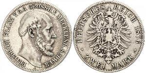 2 Mark Grand-duché de Mecklembourg-Schwerin (1352-1918) Argent Frédéric-François II de Mecklembourg-Schwerin